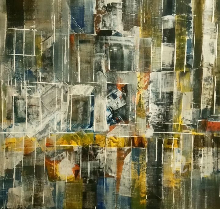Painting titled "Abstraction01b" by Viola Gr, Original Artwork, Acrylic