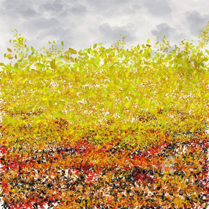 Grafika cyfrowa / sztuka generowana cyfrowo zatytułowany „Autumn Vibes2” autorstwa Viola Gr, Oryginalna praca, Malarstwo cyf…
