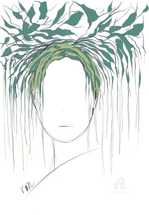 Rysunek zatytułowany „Hair7” autorstwa Viola Gr, Oryginalna praca, Malarstwo cyfrowe