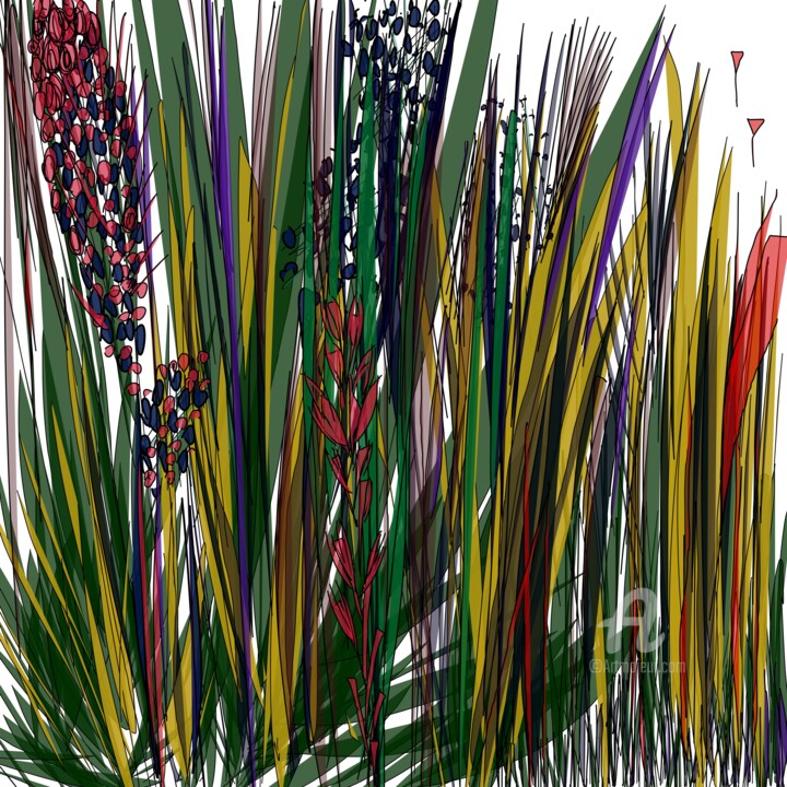 Malarstwo zatytułowany „Meadow” autorstwa Viola Gr, Oryginalna praca, Malarstwo cyfrowe