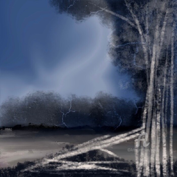 Painting titled "Storm" by Viola Gr, Original Artwork, Digital Painting