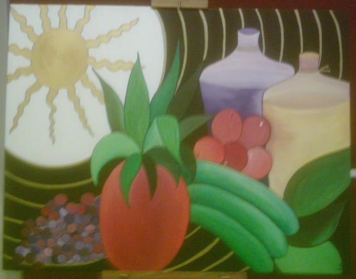 Painting titled "Fruits du Soleil" by Nadia Viola Berra, Original Artwork