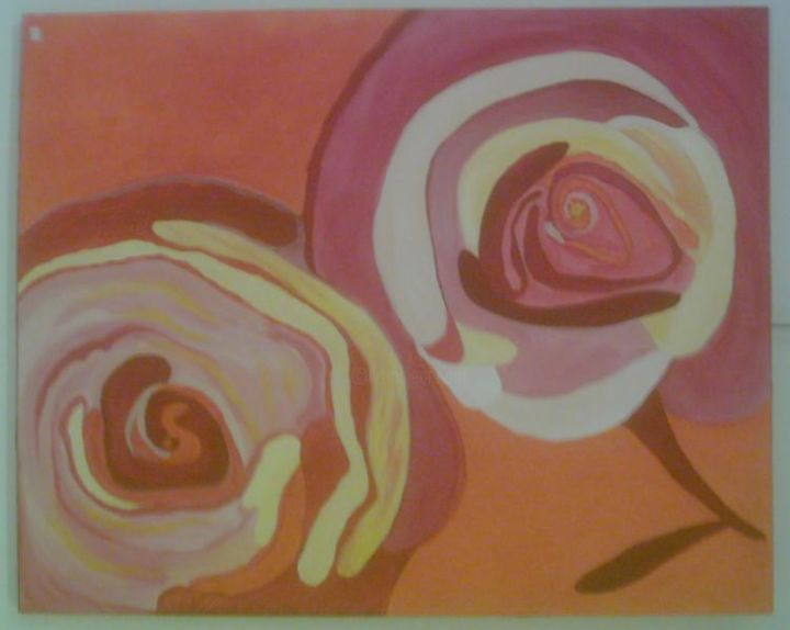 Painting titled "roses oranges" by Nadia Viola Berra, Original Artwork