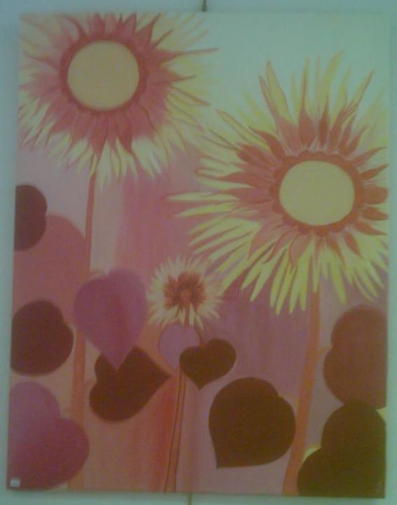 Painting titled "tournesols" by Nadia Viola Berra, Original Artwork