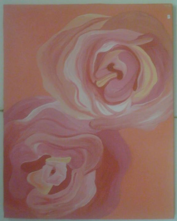Painting titled "roses rouges" by Nadia Viola Berra, Original Artwork