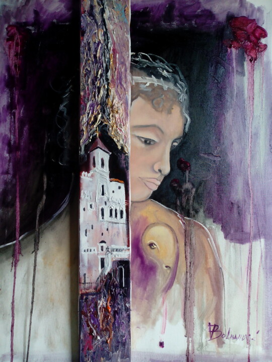 Картина под названием "ÂME" - Violeta Bolmanovic, Подлинное произведение искусства, Масло