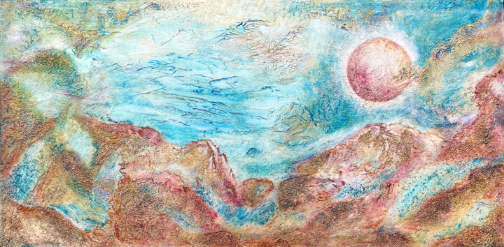 Painting titled "Elevation" by Violeta Kom, Original Artwork, Acrylic