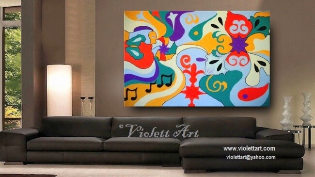 Painting titled "AJNA ENERGY by Viol…" by Violett Art, Original Artwork, Oil