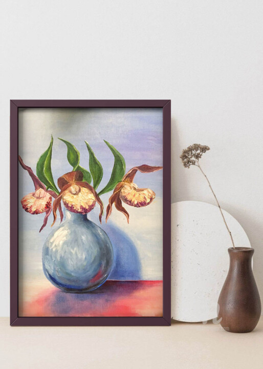 Malarstwo zatytułowany „Bouquet spring flow…” autorstwa Violetta Golden, Oryginalna praca, Olej Zamontowany na Karton