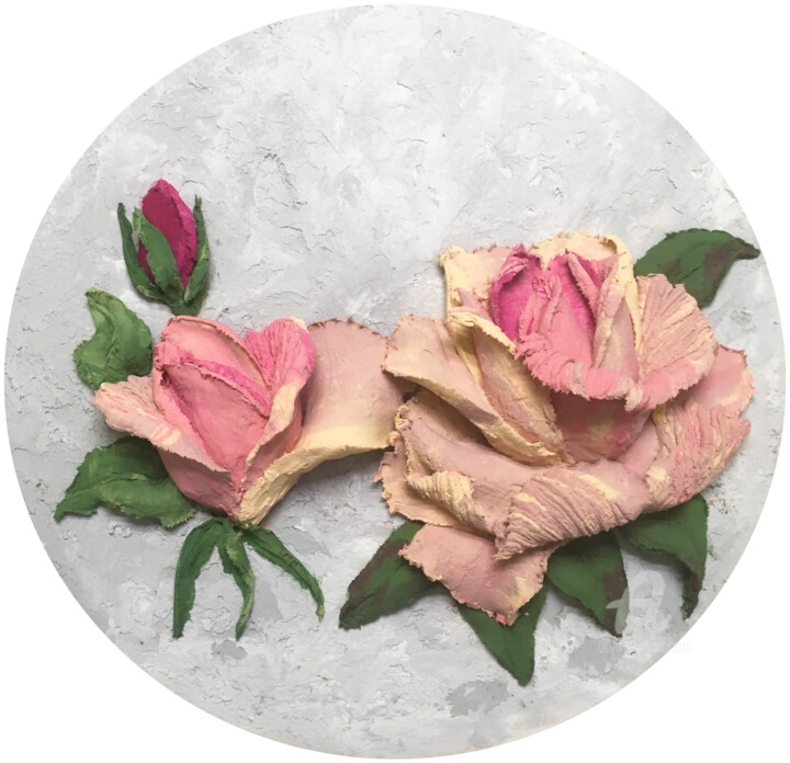 Pintura intitulada "Rose -queen of the…" por Violetta Golden, Obras de arte originais, Acrílico Montado em Painel de madeira