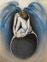 Картина под названием "An Angel - Faith" - Vu De La Jara, Подлинное произведение искусства, Масло