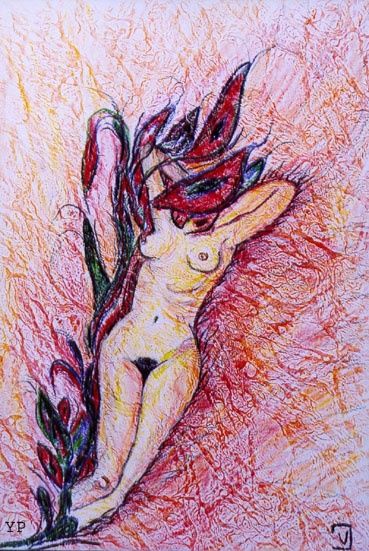 Painting titled "nude I" by Vu De La Jara, Original Artwork, Oil