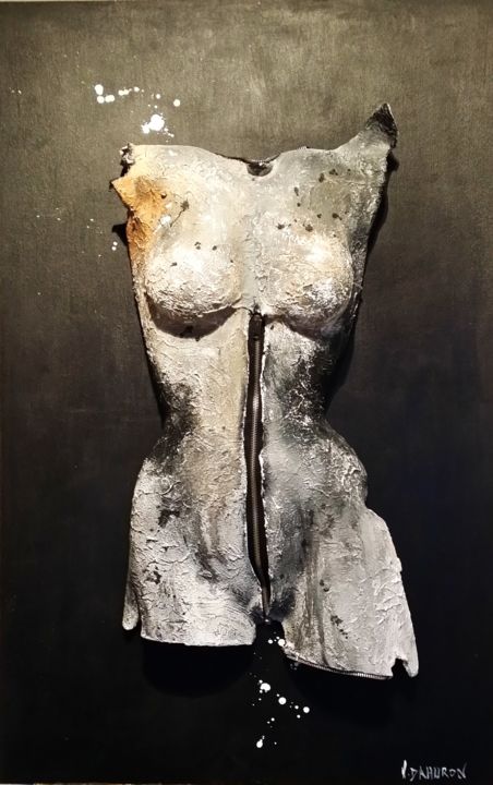 Sculpture intitulée "L'zip" par Virginie Dahuron, Œuvre d'art originale
