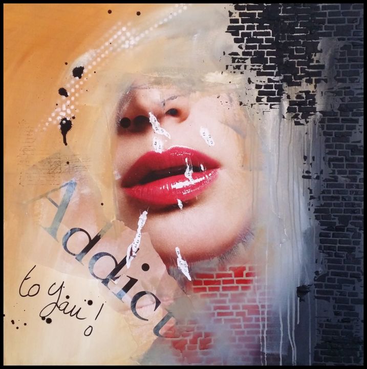 Peinture intitulée "Addicted to you" par Virginie Dahuron, Œuvre d'art originale, Acrylique