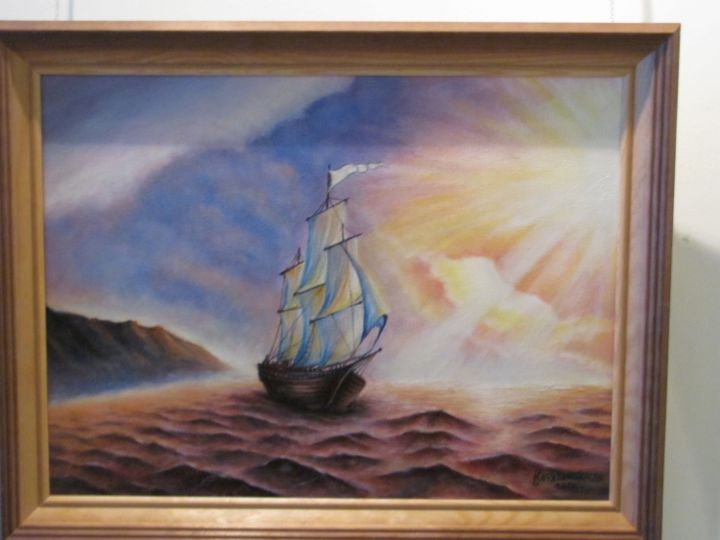 Peinture intitulée "Дорога в рай" par Ljuba Vipstars, Œuvre d'art originale, Huile