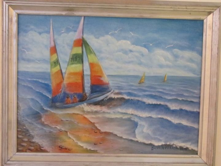 Peinture intitulée "Море зовет" par Ljuba Vipstars, Œuvre d'art originale, Huile