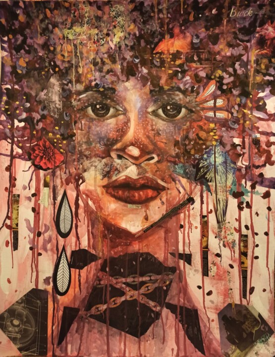 Malerei mit dem Titel "It matters Collage" von Vira Chernetska, Original-Kunstwerk, Collagen