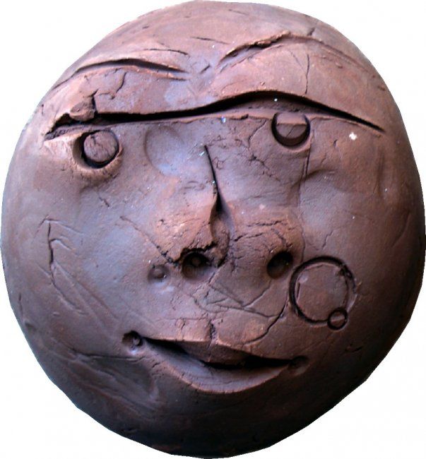 Sculpture intitulée "mask074" par Virendra Patel, Œuvre d'art originale, Terre cuite