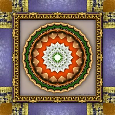 Digitale Kunst getiteld "Mandala" door Virgil Beceru, Origineel Kunstwerk