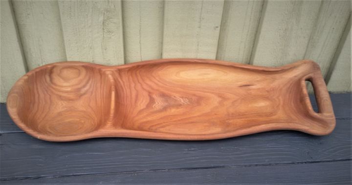 Sculpture titled "Tray long" by Virgilijus Vaiciunas, Original Artwork, Wood