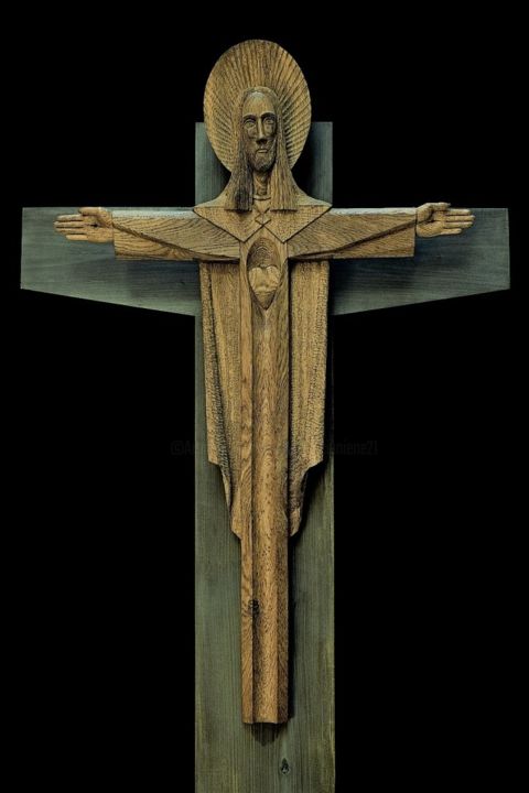 Sculpture titled "Resurrection 1" by Virgilijus Vaiciunas, Original Artwork, Wood