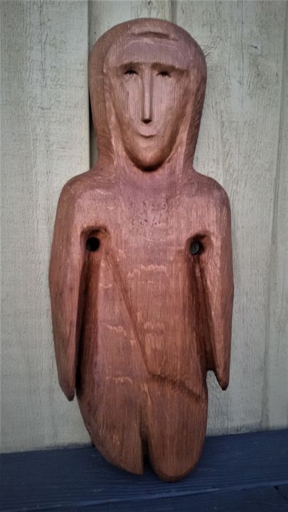 Sculpture titled "Amulet 3" by Virgilijus Vaiciunas, Original Artwork, Wood