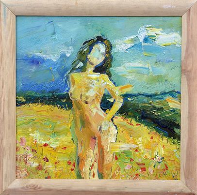Malarstwo zatytułowany „Nude” autorstwa Virgiliu Filipov, Oryginalna praca, Olej