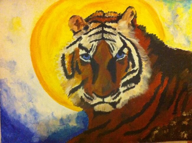 Painting titled "Tigre" by Virginia Wagner, Original Artwork