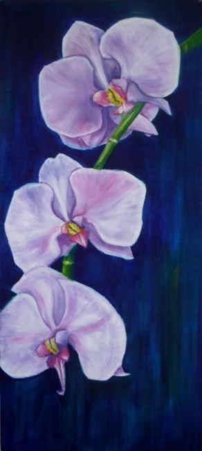 Pintura titulada "Orquídeas" por Virginia Palomeque, Obra de arte original, Oleo