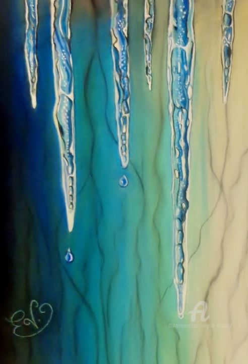 Peinture intitulée "stalactictes 2" par Virginie Etignard, Œuvre d'art originale, Pastel