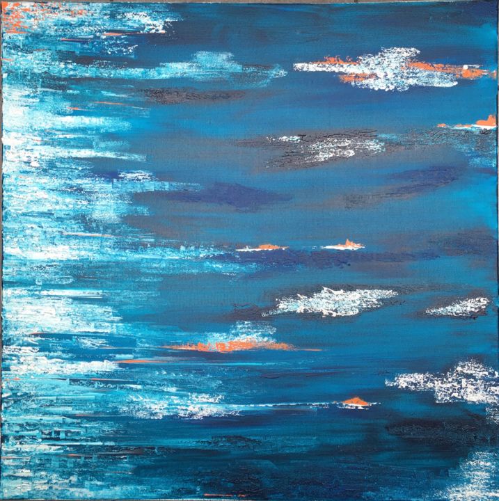Картина под названием "océan" - Virginie Seguier, Подлинное произведение искусства, Акрил