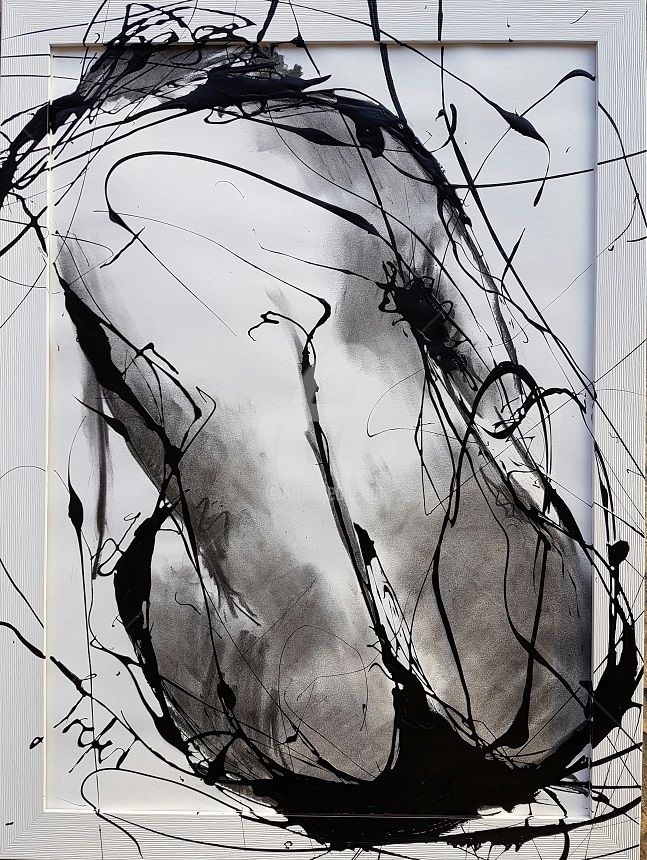 A Corps Perdu Fusain Et Acrylique 50x70 Dessin Par Virginie