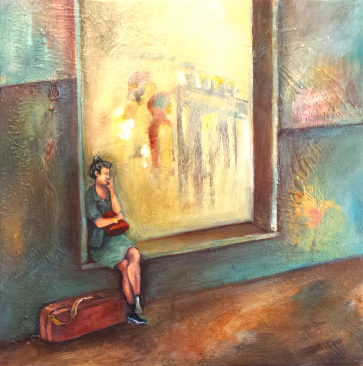 Painting titled "La musiciènne" by Virginie Weiss, Original Artwork, Acrylic