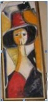 Peinture intitulée "La femme de Modigli…" par Virginica Bobolocu, Œuvre d'art originale, Huile