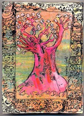 Peinture intitulée "L'arbre qui danse" par Virginie Gallé, Œuvre d'art originale, Huile