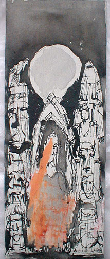 Peinture intitulée "Loup-Totem 03" par Virginie Gallé, Œuvre d'art originale, Huile