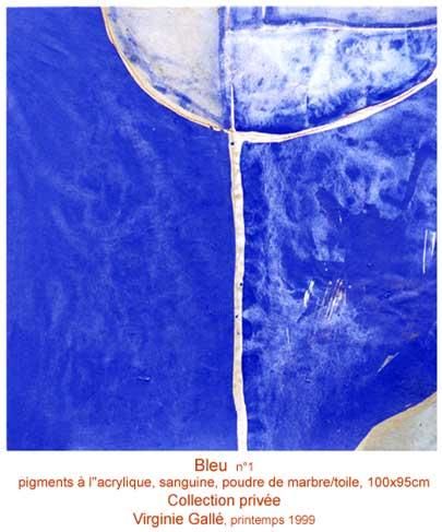 Peinture intitulée "Bleu n°1" par Virginie Gallé, Œuvre d'art originale, Huile