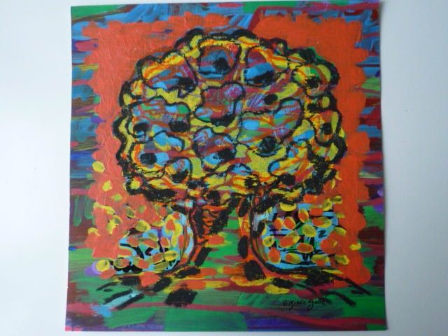 Peinture intitulée "" L'arbre croissant…" par Virginie Gallé, Œuvre d'art originale, Huile