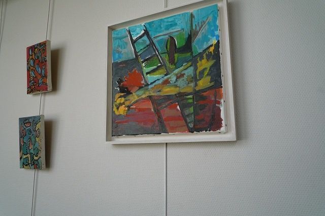 Painting titled "Exposition Galerie…" by Virginie Gallé, Original Artwork