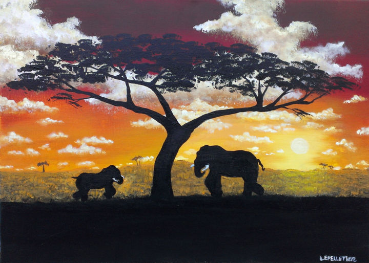 Savane Peinture par Virginie Lepelletier | Artmajeur