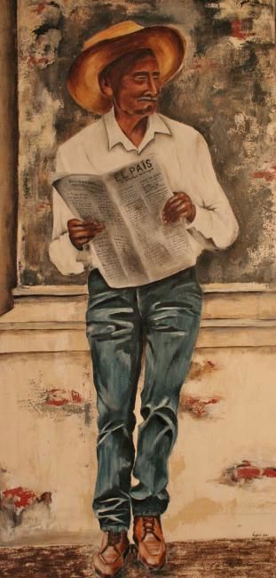 Peinture intitulée "le cubain" par Virginie Px, Œuvre d'art originale, Huile