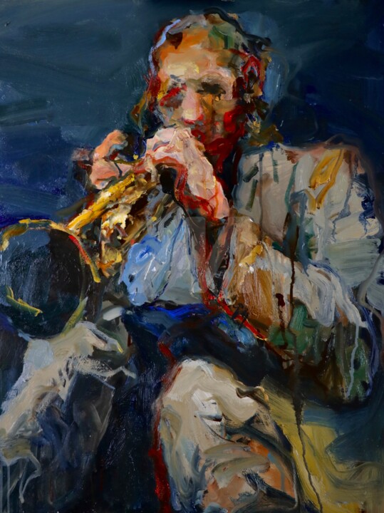 Painting titled "rehearsal" by Virgis Ruseckas, Original Art, Oil