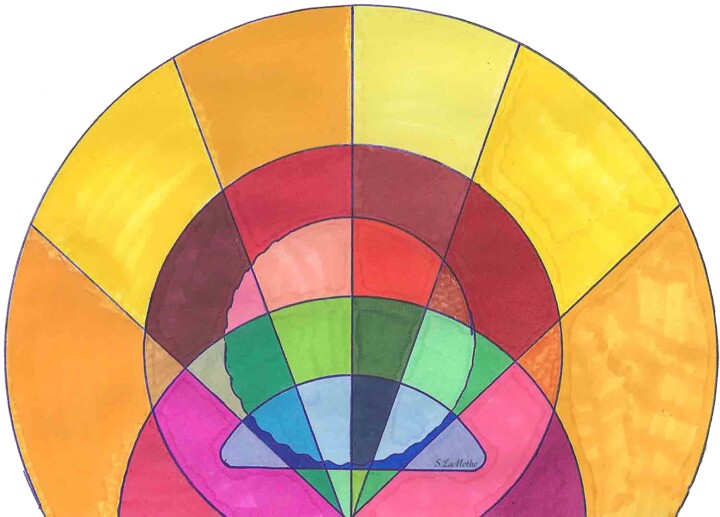 Tekening getiteld "Dusk to Dawn" door Sara Lamothe (Savant Artist), Origineel Kunstwerk, Marker