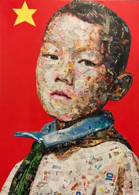 Malerei mit dem Titel "THE CHILD OF VIETNA…" von Virut Panchabuse, Original-Kunstwerk