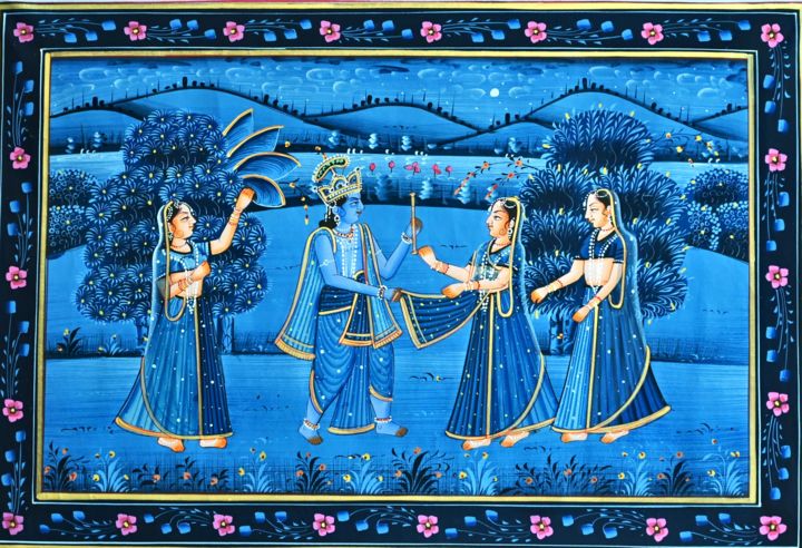 "Radha Krishna" başlıklı Tablo Vishal Gurjar tarafından, Orijinal sanat, Petrol