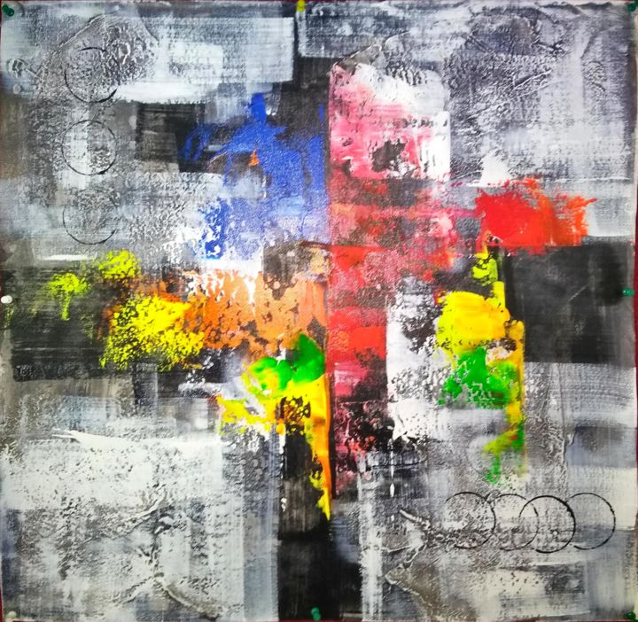 Pintura titulada "Abstract Painting" por Vishal Gurjar, Obra de arte original, Oleo