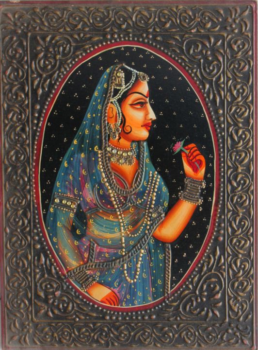 Painting titled "Queen" by Vishal Gurjar, Original Artwork, Oil