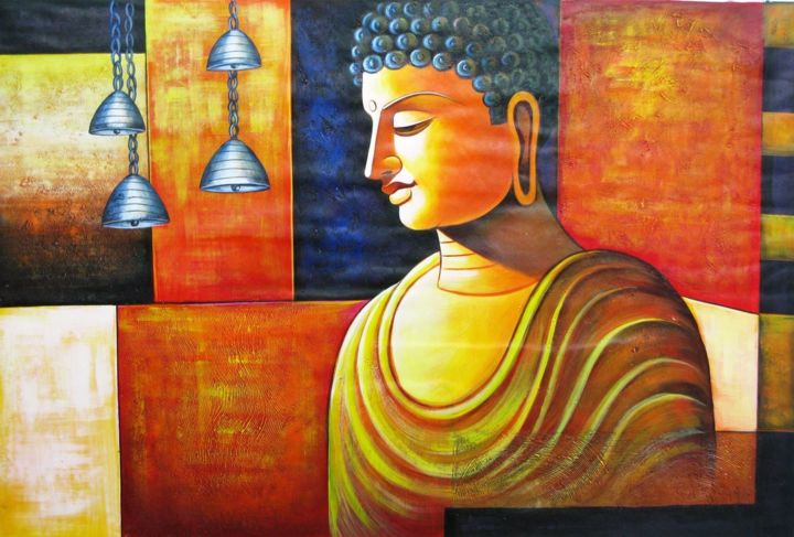Painting titled "Buddha" by Vishal Gurjar, Original Artwork, Acrylic