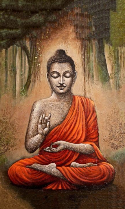 Peinture intitulée "Buddha" par Vishal Gurjar, Œuvre d'art originale, Acrylique