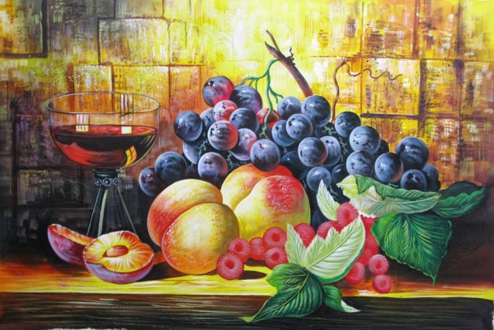 Ζωγραφική με τίτλο "Fruite" από Vishal Gurjar, Αυθεντικά έργα τέχνης, Ακρυλικό